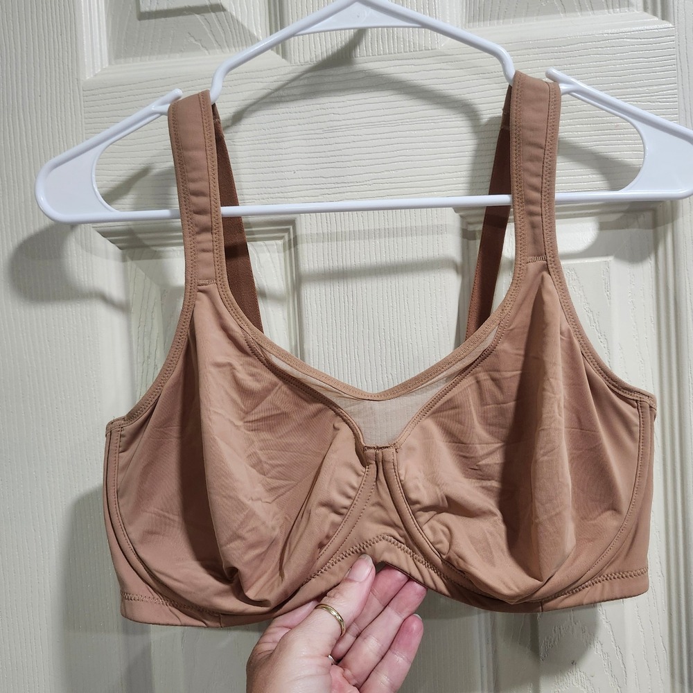 HSIA Womens Tan Nude Unlined Underwire Minimizer Bra 36DD Full Coverage Support